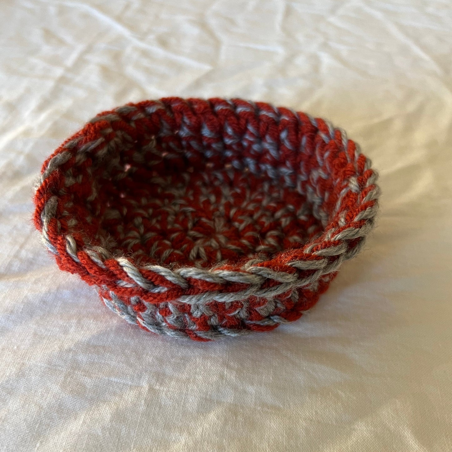 Clay Red, Grey and White Trinket Basket Set