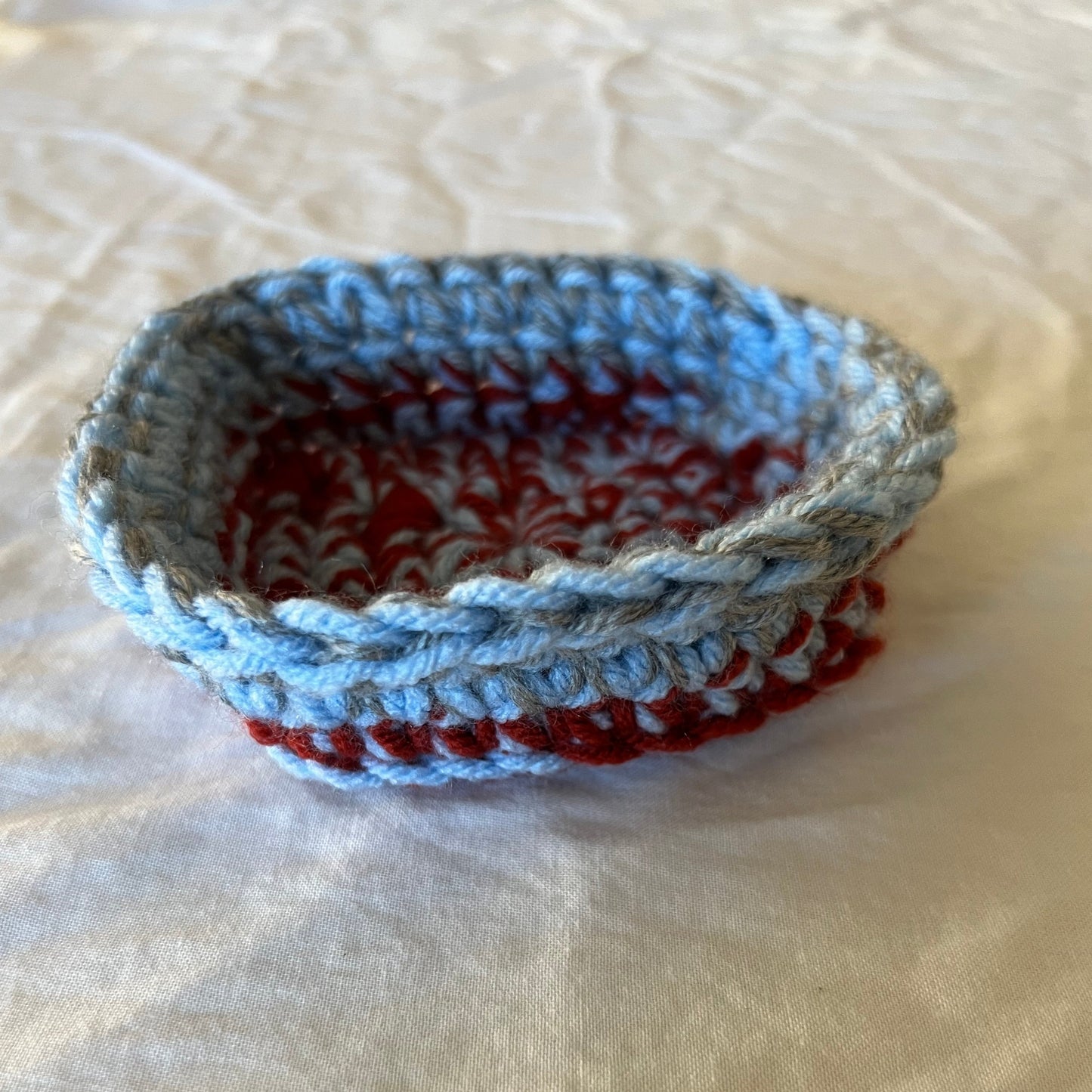 Clay Red, Ginger, Blue and Grey Trinket Basket Set