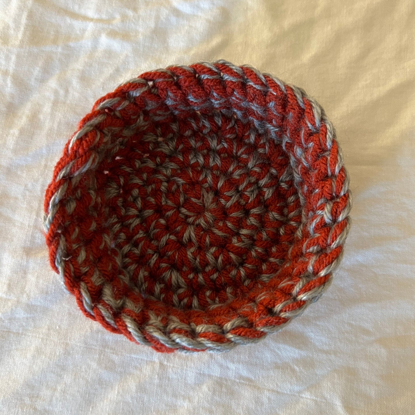 Clay Red, Grey and White Trinket Basket Set