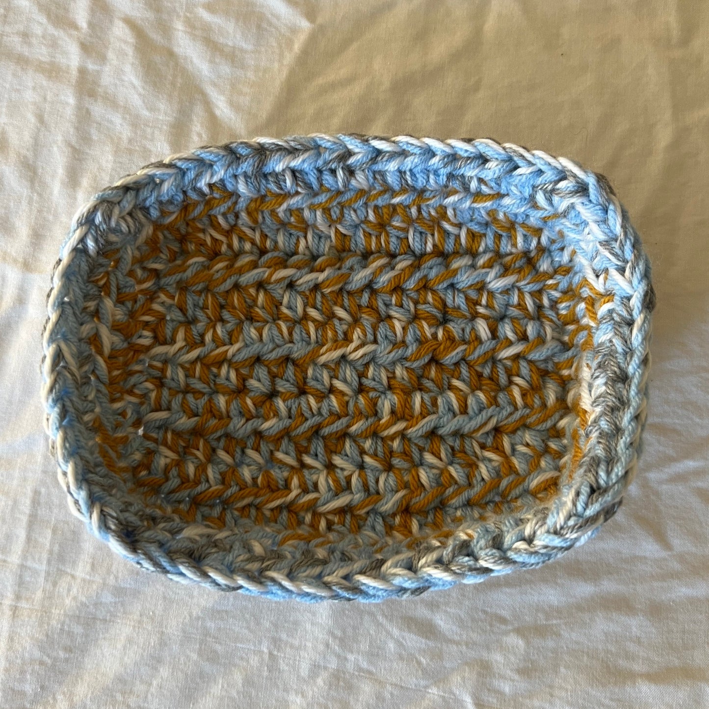 Blue, Gold, Grey & White Trinket Basket Set