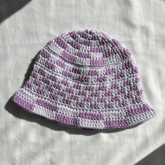 Purple & Lavender Funky Checkered Bucket Hat 💟 🦄