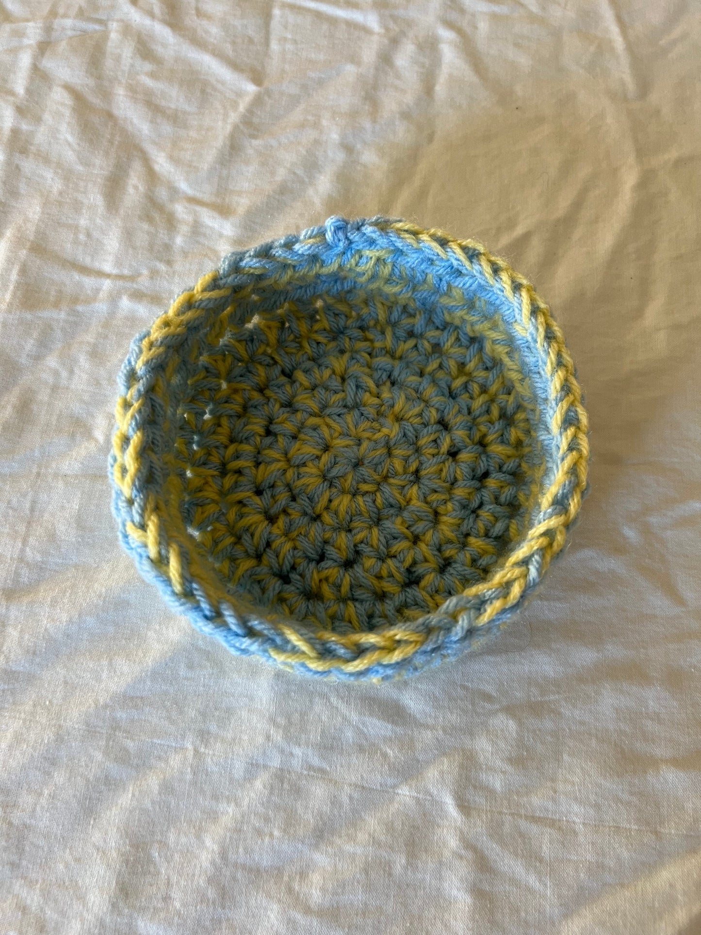 Blue, Yellow & White Trinket Basket Set