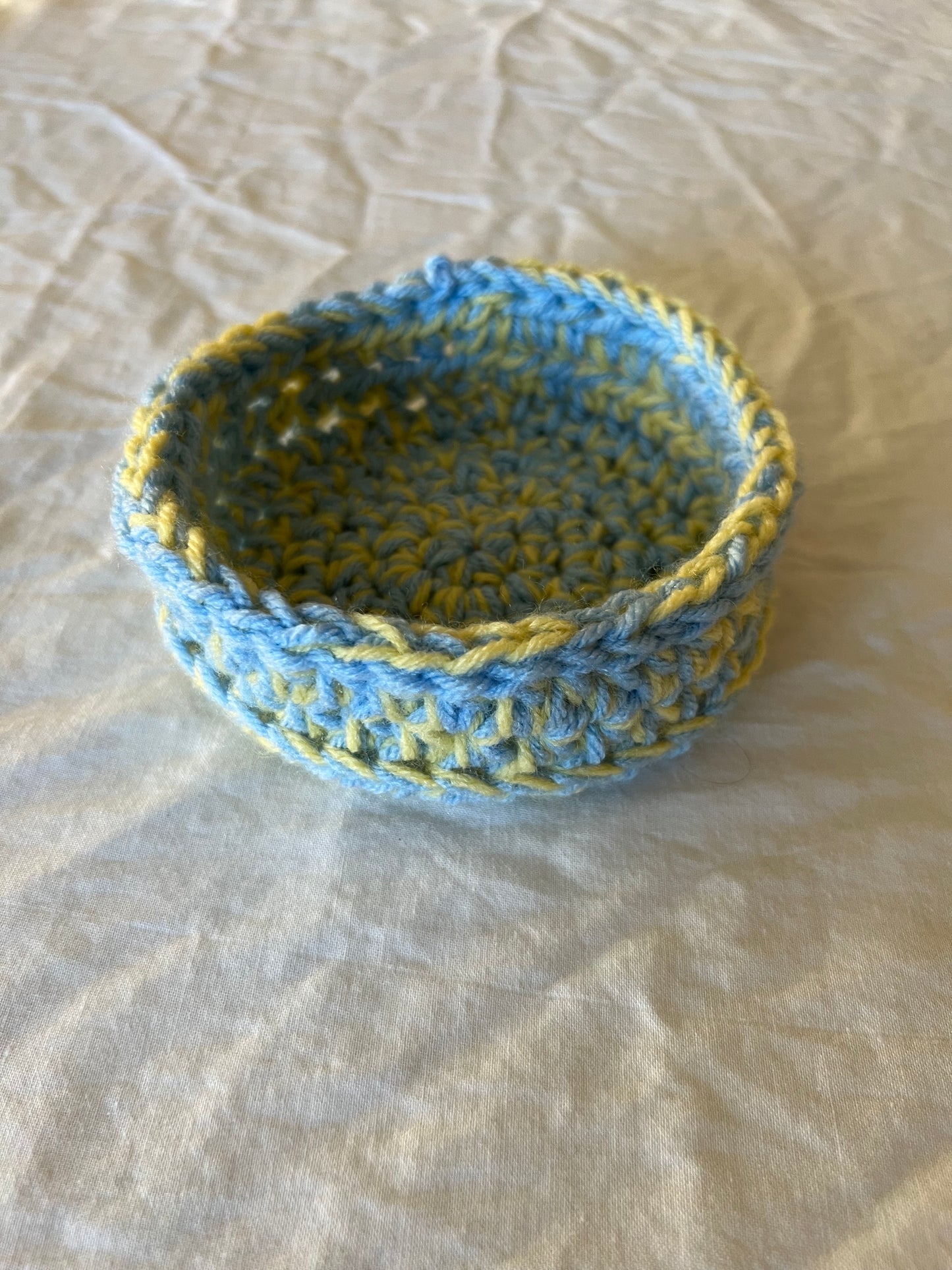 Blue, Yellow & White Trinket Basket Set