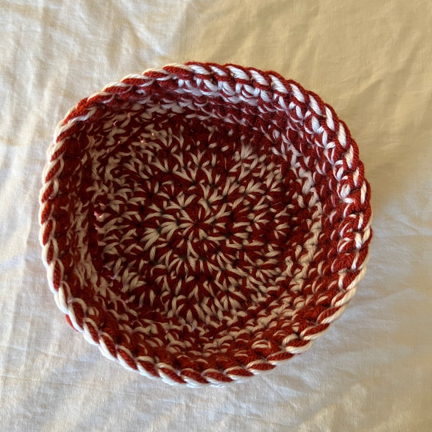 Clay Red, Grey and White Trinket Basket Set