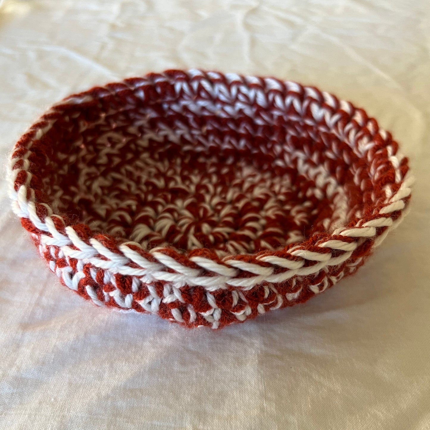 Clay Red, Grey and White Trinket Basket Set