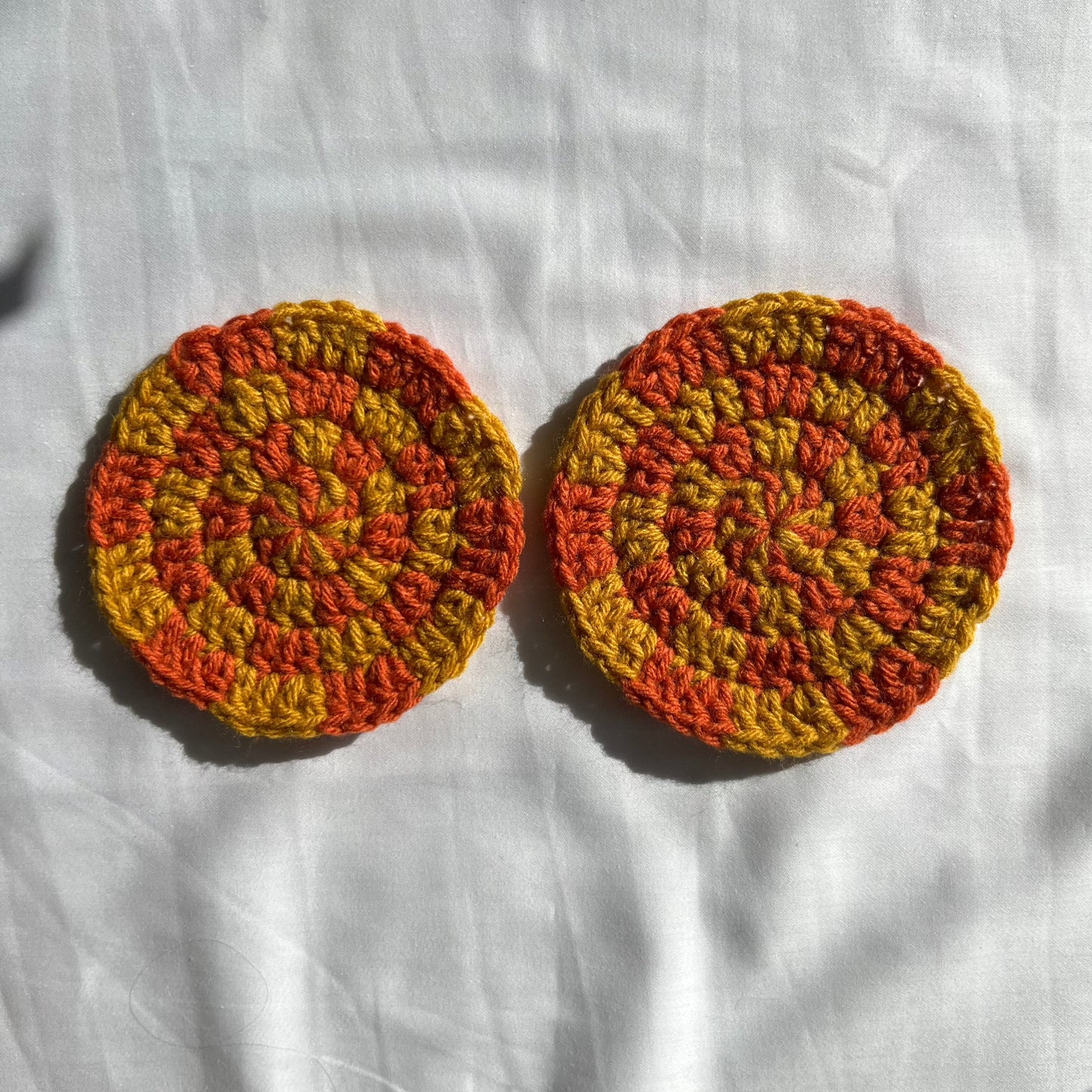 Round Funky Checkered Coasters - Set of 2